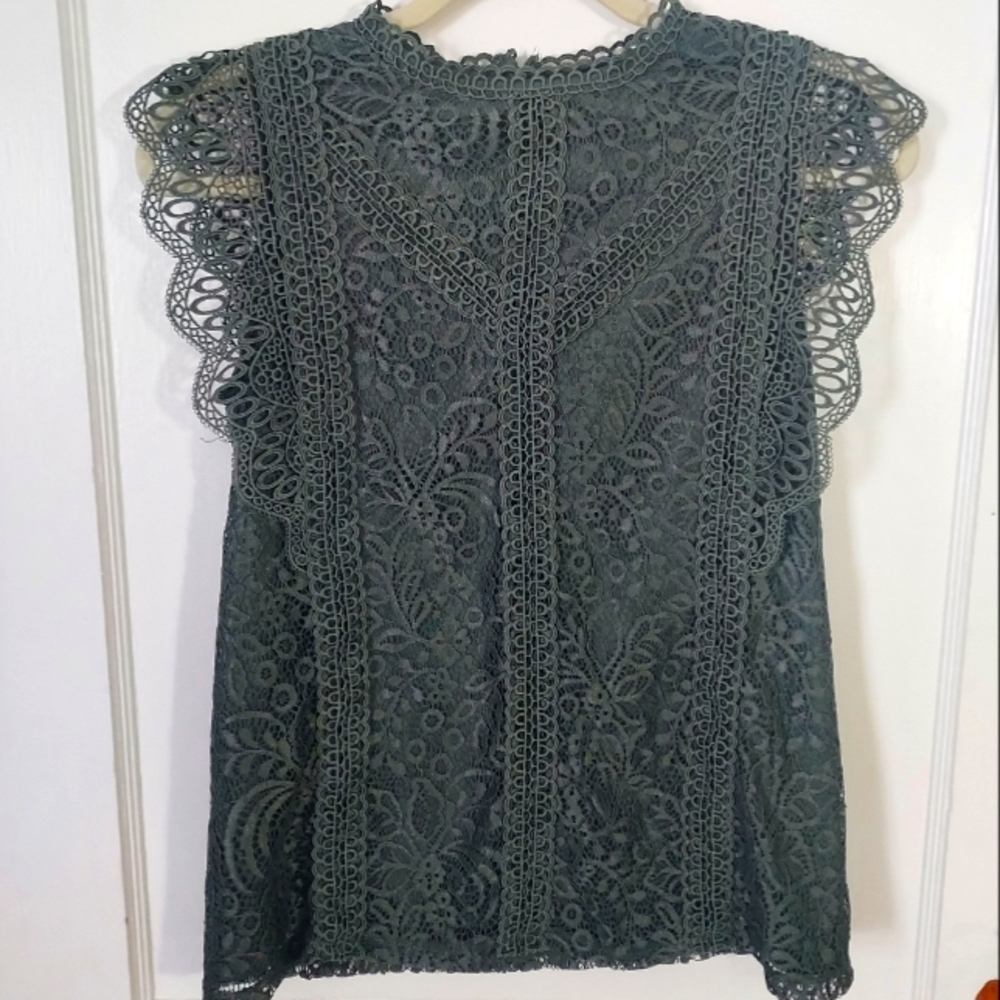 NWT Cable & Gauge All-Over Lace Blouse in Dry Oregano Size Women's S